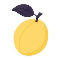 An isometric design icon of plum fruit vector