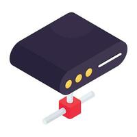 An icon design of external drive vector