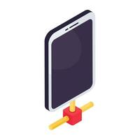 A colored design icon of mobile phone vector