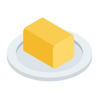 un diseño de icono de bloque de queso vector