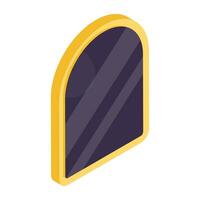 A isometric design icon of vanity mirror vector