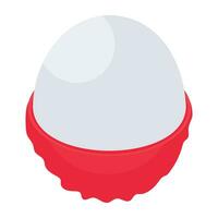 Boiled egg icon, editable vector