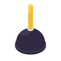 Editable design icon of plunger vector