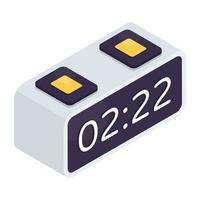 Editable design icon of digital clock vector