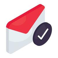 Editable design icon of verified mail vector