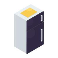 Vector design of refrigerator, isometric icon