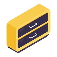 An icon design of kitchen drawers vector