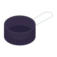 An isometric design icon of cooking pot isolated on white background vector