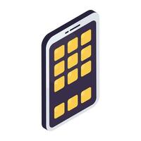 Editable design icon of mobile apps vector