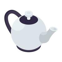 An editable design icon of tea kettle vector