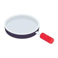 A colored design icon of frying pan vector