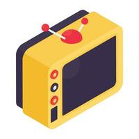 An isometric design icon of television vector