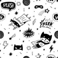 Seamless pattern with superhero character vector