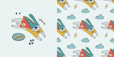 Rabbit seamless pattern. vector