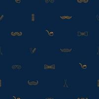 Seamless pattern with various hairdressing tools and men's mustache. vector