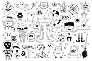 Halloween objects collection. vector