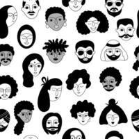 un multicultural personas sin costura modelo vector