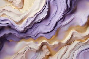 AI generated Abstract Marbled Background in Purple and Gold Hues photo