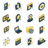 Set of Promotion Isometric Icons vector