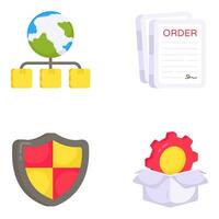 Pack of Logistic, Freight and Shipment Flat Icons vector