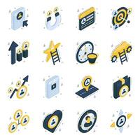 Pack of Employment Isometric Icons vector
