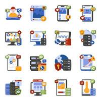 Pack of Social Network Flat Icons vector