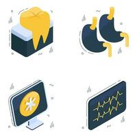 Pack of Medical, Healthcare and Treatment Flat Icons vector