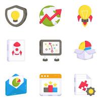 Pack of Web Flat Icons vector