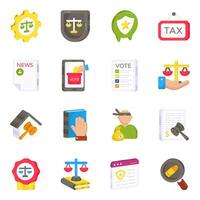 Pack of Equity Flat Icons vector
