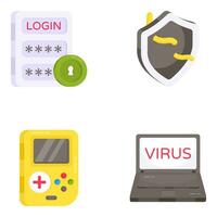 Pack of Cybercrime and Security Flat Icons vector