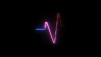 Looping glowing pulse neon frame effect, black background video