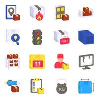 Pack of Logistic Flat Icons vector