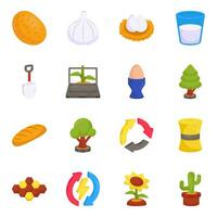 Pack of Eco and Nature Flat Icons vector