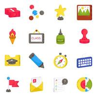 Pack of Education and Study Flat Icons vector