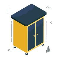 Conceptual isometric design icon of almirah vector