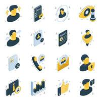 Pack of Employment and Job Isometric Icons vector