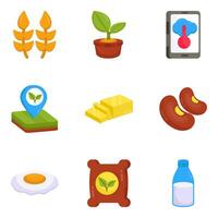 Pack of Eco and Botany Flat Icons vector