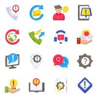Pack of Customer Service Flat Icons vector