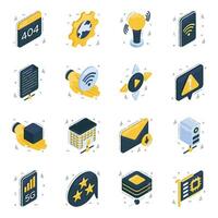 Set of Gadgets Isometric Icons vector