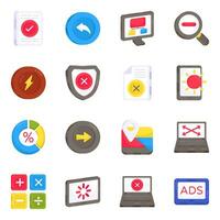 Pack of Ui and Ux Flat Icons vector