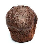 Chocolate muffin isolated on white background . Muffin with chocolate chips. photo