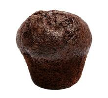 Chocolate muffin isolated on white background . Muffin with chocolate chips. photo