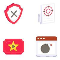 Pack of Data and Security Flat Icons vector