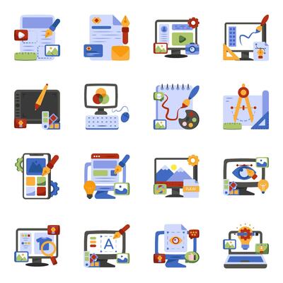 Pack of Creativity Flat Icons