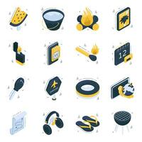 Set of Holidays Isometric Icons vector