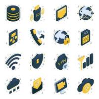 Set of Devices Isometric Icons vector