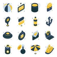 Set of Tourism Isometric Icons vector