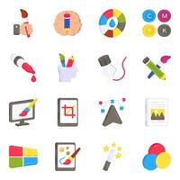 Pack of Designing Flat Icons vector