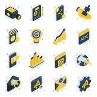 Set of Publicity Isometric Icons vector