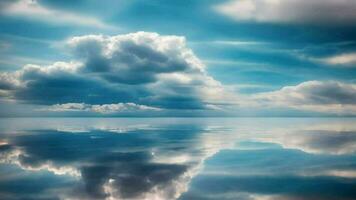 AI generated clouds reflected in the water video